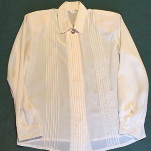 Cream color full buttoned blouse. Size 6